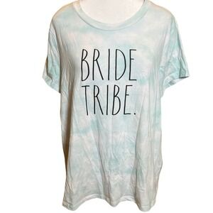 ❤️Rae Dunn Bride Tribe T-Shirt XL Blue Tie Dye Wedding Bridal Shower Top
